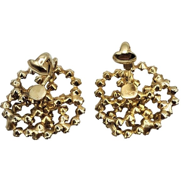 Vintage Kramer Jewelry Set Rhinestone Necklace Earrings Champagne Topaz Aurora B - Picture 6 of 15